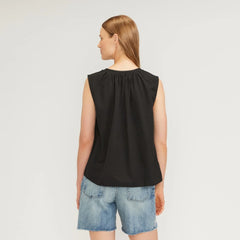 The Gathered Tie-Front Top | Black