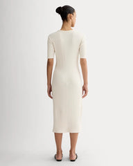 The Rib-Knit Henley Dress | Bone