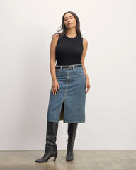 The Mid-Way Skirt | Mid Blue