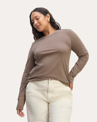 The Slim Long-Sleeve Crew in Essential Cotton | Clay