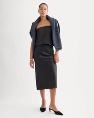 Thin Strap Cami in Silk Charmeuse | Black