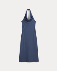 Cowlneck Halter Dress in Butterknit | Washed Navy