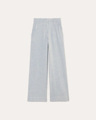 The Wide-Leg Pant in Stretch Linen | Bluebell / Bone