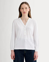 The Air V-Neck Henley | White