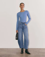 The Luxe Rib Long-Sleeve Crew | Bluebell