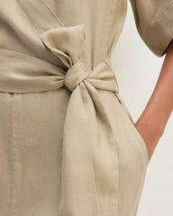 The Wrap Jumpsuit in Linen | Trench Coat Khaki