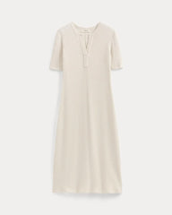 The Rib-Knit Henley Dress | Bone