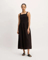 The Gauze Smock Dress | Black