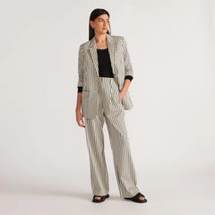 The Draper Pleated Pant in Buttersmooth | Ombre Stripe | 30" Inseam