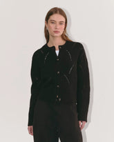 The Pointelle Cardigan in Cloud | Black