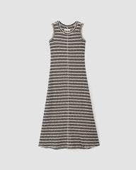 The Rib-Knit A-Line Tank Dress | Bone / Black