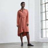 The City Stripe Draped Shirt Dress | Redwood