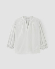 The Washable Clean Silk V-Neck Top | Bone / Black Polka Dot