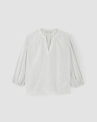 The Washable Clean Silk V-Neck Top | Bone / Black Polka Dot