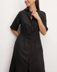 The Frolic Dress in Linen | Black