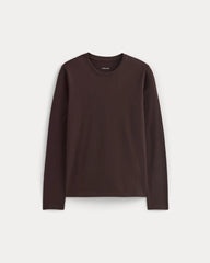 The Slim Long-Sleeve Crew in Essential Cotton | Dark Chocolate