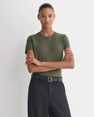 The Slim Crew in Essential Cotton | Olive Night