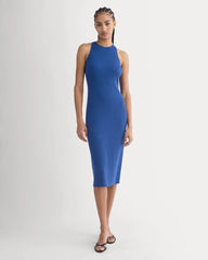 Cutaway Ribbed Midi Dress | Estate Blue
