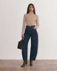 The Turtleneck in Lurex Merino | Rose Gold