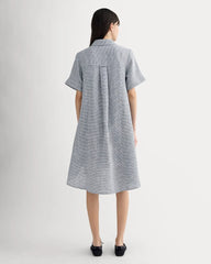 The Daytripper Dress in Linen | Midnight Navy Gingham