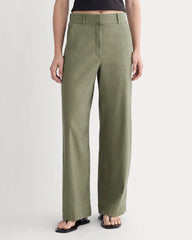 The Wide-Leg Pant in Stretch Linen | Lichen Green