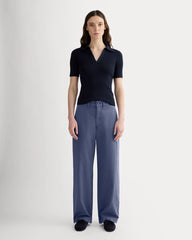 The Wide-Leg Chino | Deep Cobalt