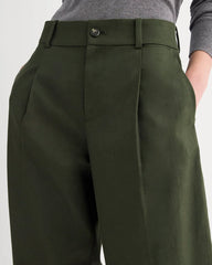 Wide-Leg Trouser in Buttersmooth | Dark Green | 32" Inseam