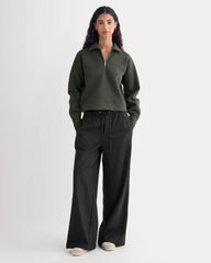 Luxe Fleece Zip Polo | Washed Black