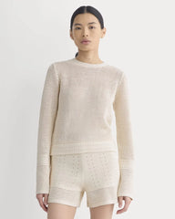 Open Knit Long-Sleeve Crew in Everyday Cotton | Canvas