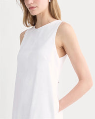 The Shift Dress in Stretch Linen | White