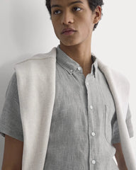 The Classic Short-Sleeve Shirt in Linen | Agave / Bone