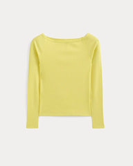 Luxe Rib Boatneck Top | Celandine