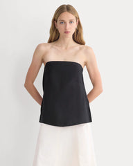 Tube Top in Stretch Linen | Black