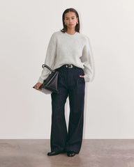 The Cocoon Crew in Wool Cashmere | Light Heather Grey