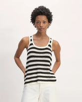 The Crochet Knit Tank | Bone / Black