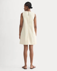 The Denim Shift Dress | Ecru