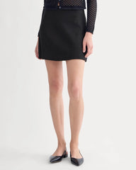 The Mini Skirt in Stretch Linen | Black