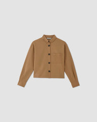 The Structured Cotton Cropped Shirt | Toasted Coconut