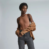 The Luxe Rib Racerback Tank | Carob Brown