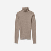 The Luxe Micro-Rib Turtleneck | Heathered Burnt Sugar