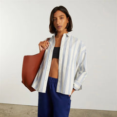 The Boxy Oxford | Blue / White