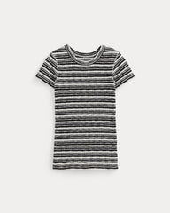 The Cozy Rib Tee | Bone / Black