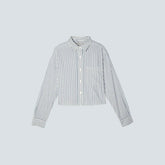 The Way-Short Shirt in Silky Cotton | Deep Blue / Canvas