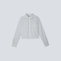 The Way-Short Shirt in Silky Cotton | Deep Blue / Canvas