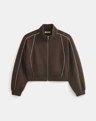 Luxe Fleece Track Jacket | Dark Chocolate