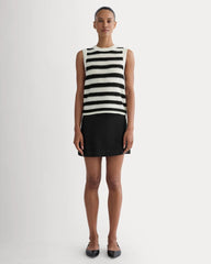 The Organic Cotton Open-Stitch Tank | Canvas / Black