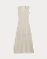 Lace Knit Maxi Sweater Dress | Bone