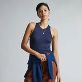 The Luxe Rib Racerback Tank | Navy