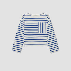 The Premium Weight Oversized Pocket Tee | Canvas Tan / Mazarine Blue