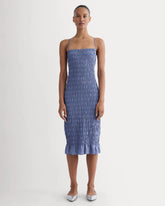 The Smocked Column Dress | Blue Dusk